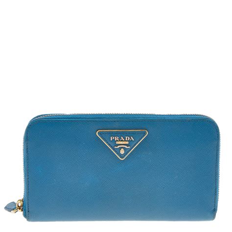 prada zip wallet blue|Prada outlet wallet.